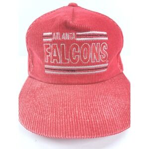 Vintage Atlanta Falcons Drew Pearson Corduroy Snapback Mens Hat Red Football NFL